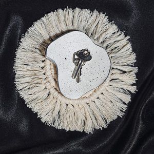 Handmade White and Silver Trinket Dish